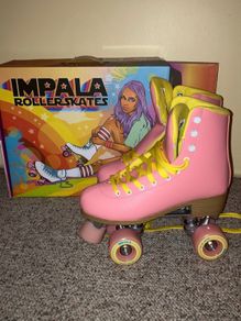 Impala Pink/yellow skates size uk 7