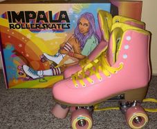 Impala Pink/yellow skates size uk 7