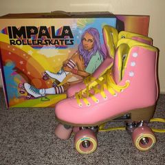 Impala Pink/yellow skates size uk 7
