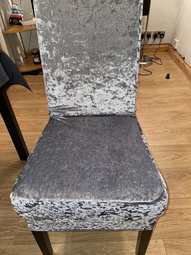 Grey chair cover crushed velvet 10 euro each or 6 for 50 euro