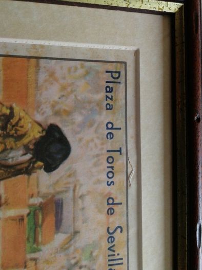 Old Spanish Print/leaflet Seville Framed