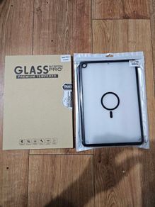 ipad 10.2 premium tempered screen protector x 2 and case suits ipad 9,8 and 7th generation