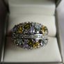 925 Silver Ring Pear Tourmaline Sapphire Natural Gemstone Jewelry Size P - 11,40g Image 2