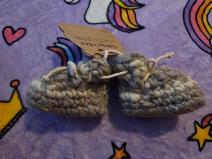 Newborn, With Tags Padraig Cottage 100% Sheeps Wool Baby Slippers