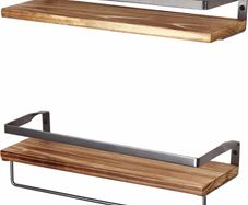 Shelves for Living Room  Cedar Wood Floating Shelves for Bathroom, Bedroom and Kitchen, Decorative Shelf Set of 2 Rustic Shelves with Rail