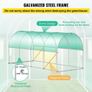 NEW SALE | Walk-in Tunnel Greenhouse, 15 x 7 x 7 ft Portable Plant Hot House w/ Galvanized Steel Hoops, 1 Top Beam, 2 Diagonal Poles, 2 Zippered Doors & 8 Roll-up Windows, Green Image 3