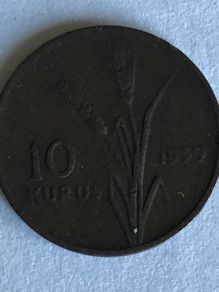 1959 Turkey 10 Kurus coin