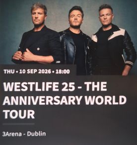 westlife tickets x2 seated
