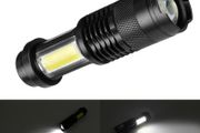 Portable Q5 +COB Mini Work Black 4000LM LED Flashlight Zoom Torch Waterproof Penlight Lighting lantern Camping Lamp