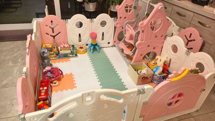 Pink Baby Playpen with Play Mat- Great Quality