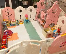 Pink Baby Playpen with Play Mat- Great Quality