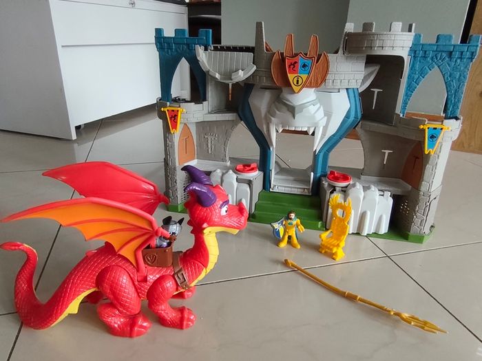 Castle, knight, dragon