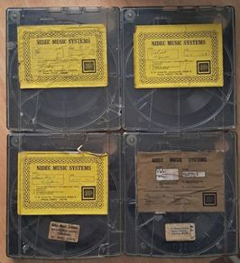 Rare Vintage Nidec Music Systems Cartridges Dublin Muzak Tapes Set of 4