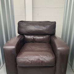 Brown leather armchair