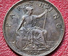 1926 George V Farthing coin