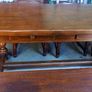 Antique solid oak circa early 19th century table plus 2 oak bench and 4 oak chairs Image 4