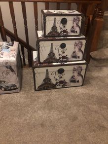 Set Of three wooden storage boxes. Three sets to sell