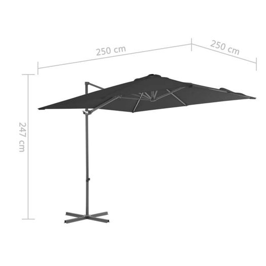 Cantilever Umbrella Cantilever Umbrella with Steel Pole Anthracite 250x250 cm