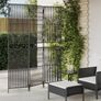 Room Divider 3 Panels Black Poly Rattan Image 2