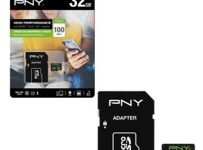 PNY High Performance Micro SD SDHC Memory Card Class10 100MB/s UHS-1 U1 with SD Adapter - 32GB