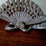 Antique brass fan mirror Image 2