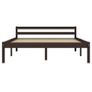Bed Frame Dark Brown Solid Pine Wood 140x200 cm Image 3