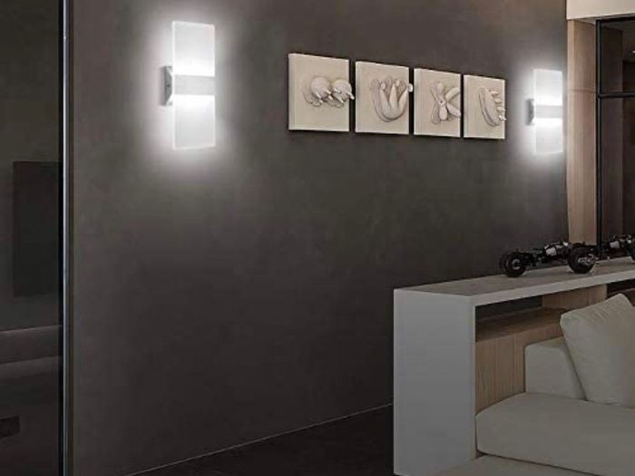 2 Pack Modern Wall Lights Indoor 12W Acrylic Perfect for Living Room, Bedroom, Corridor, Stairs (MULTIPLE COLOURS)