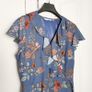 Formula Joven Blue Terracotta Floral Ruffle Wrap Dress V-Neck Tea Dress 14UK/42EU Image 2