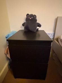 Black 2-Drawer Bedside Table