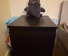 Black 2-Drawer Bedside Table