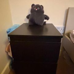 Black 2-Drawer Bedside Table