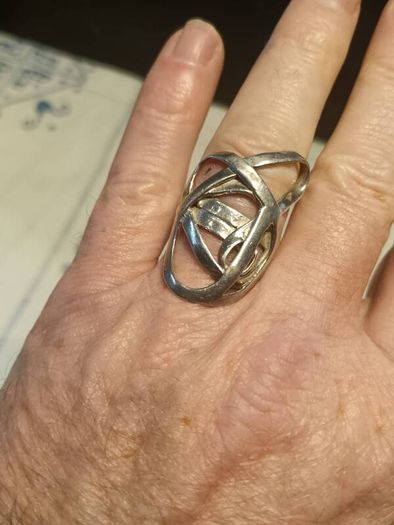 Large Vintage Unisex Sterling Silver Ring