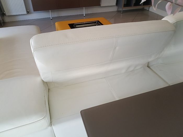 Leather sofa Italian White BARDI brand