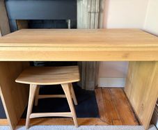 Ethnicraft solid oak desk and stool