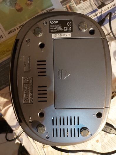 Logik CD Stereo With Cassette, Model LCCSTR10, in good condition, Radio and CD work fine, Tape play button not staying engaged, Forward and rewind work