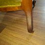 A Victorian Walnut upholstered Nursing Chair c1860 nicely Carved with Cabriole legs. It has Brass Castors. Image 6