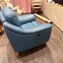 Blue Leather Power Recliner Image 3