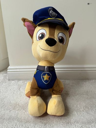 Nickelodeon Paw Patrol Chase Large approx 16" Plush Spin Master Used Please look at the pictures