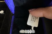 Diamond oval and pear shape ring