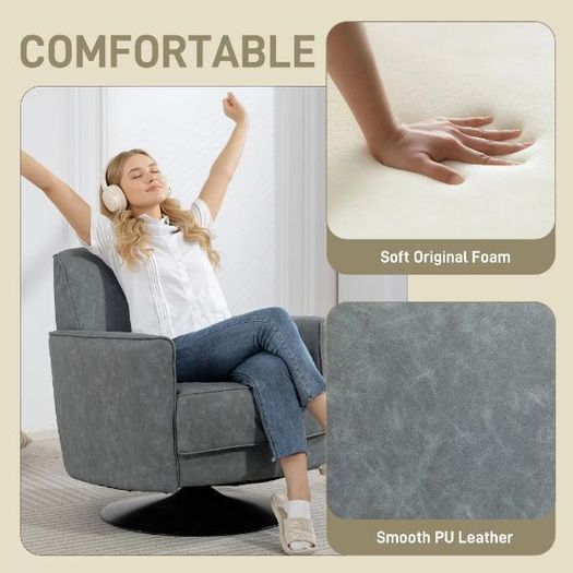 Upholstered Swivel Accent Chair