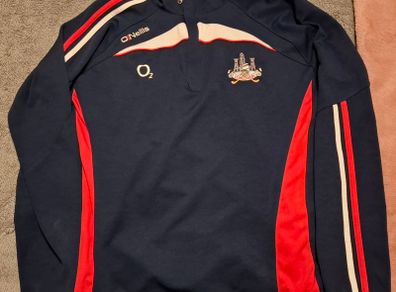 Cork GAA O'Neills 02 Sponsor Hurling Half Zip Jersey (Adult Large) FREE POST