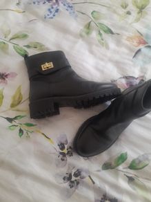Ladies GEOX black leather boots size 4 never worn