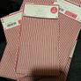 Cotton red & white stripe table cloth & napkins Image 5