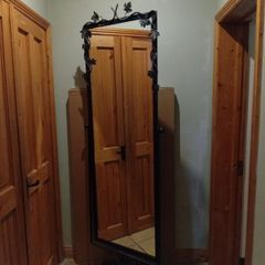 Freestanding,unusual ornate large over 2mtr mirror on frame