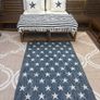 Ex display 100cm x 158cm distressed french navy and off white outdoor/indoor star rug Image 7