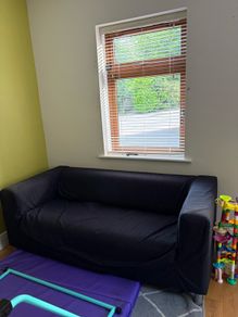 2 seater black sofa