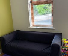 2 seater black sofa