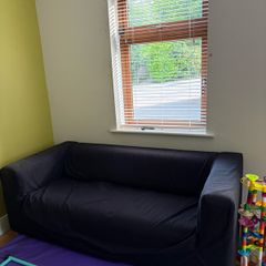 2 seater black sofa