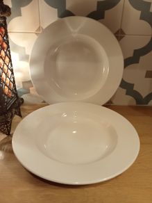 Figgjo Norway Semi-Deep Plate / Pasta Bowl Set of 2 (30cm wide, 3.9cm high, 600ml volume)