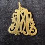 14K Gold Letter M necklace Pendant Image 2